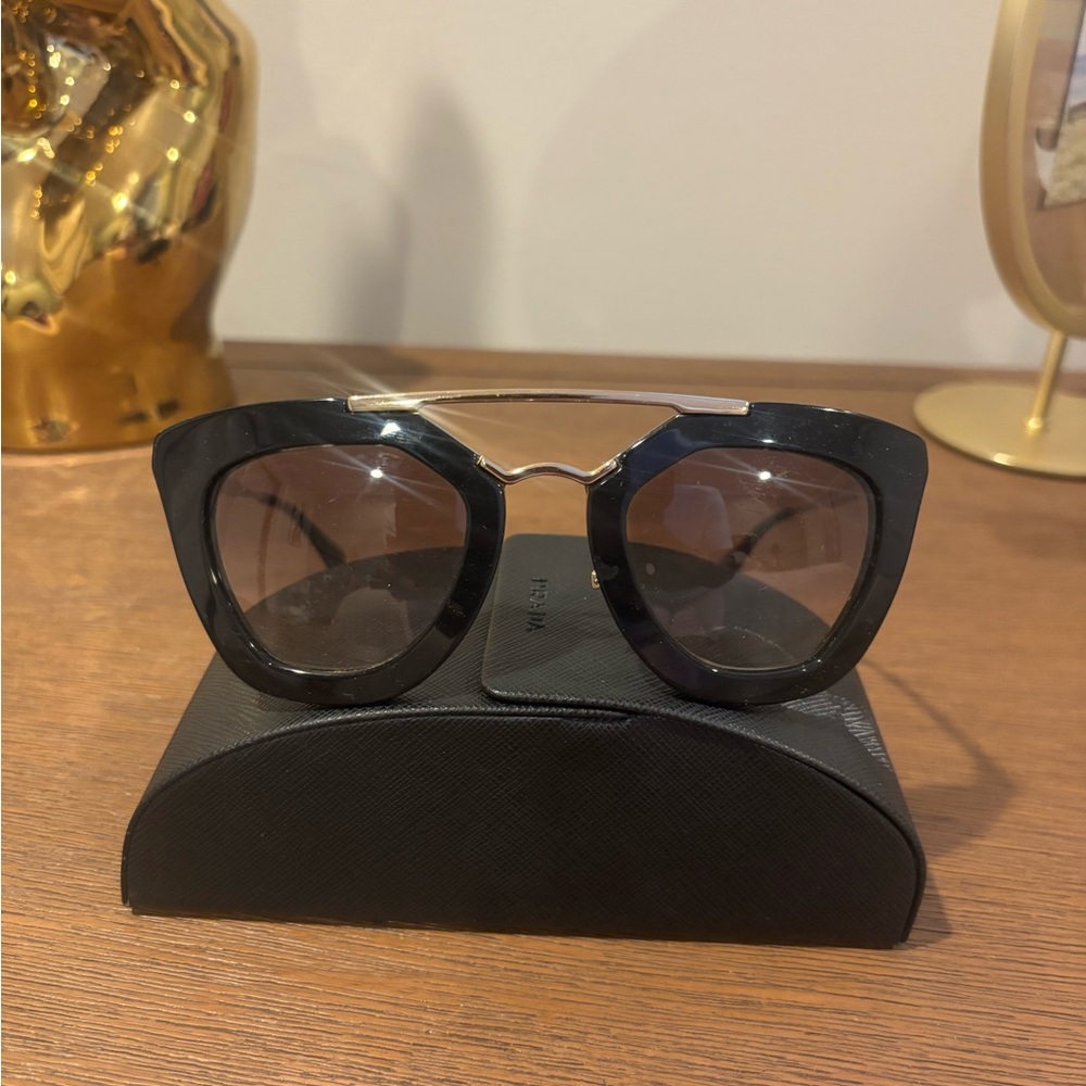 Prada Black and Gold Sunglasses